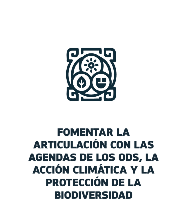 Fomentar la articulación con las agendas de los ODS, la acción climática y la protección de la biodiversidad